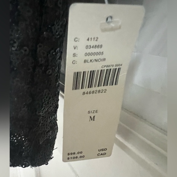 Anthropologie Black Sequin Cropped Tee - Picture 4 of 15